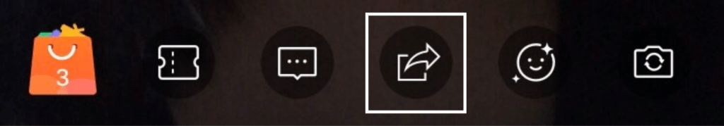 Shopee Live Stream: the arrow in the box icon
