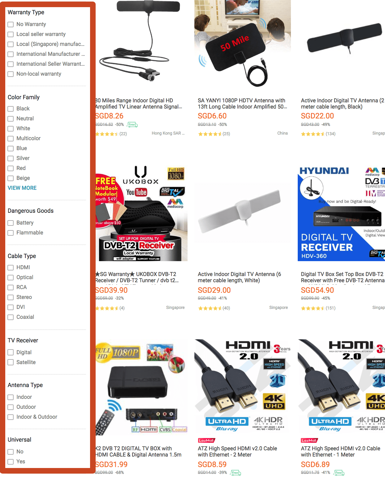 Other Attributes in Lazada Search Results Can Be Used by Buyers To Navigate