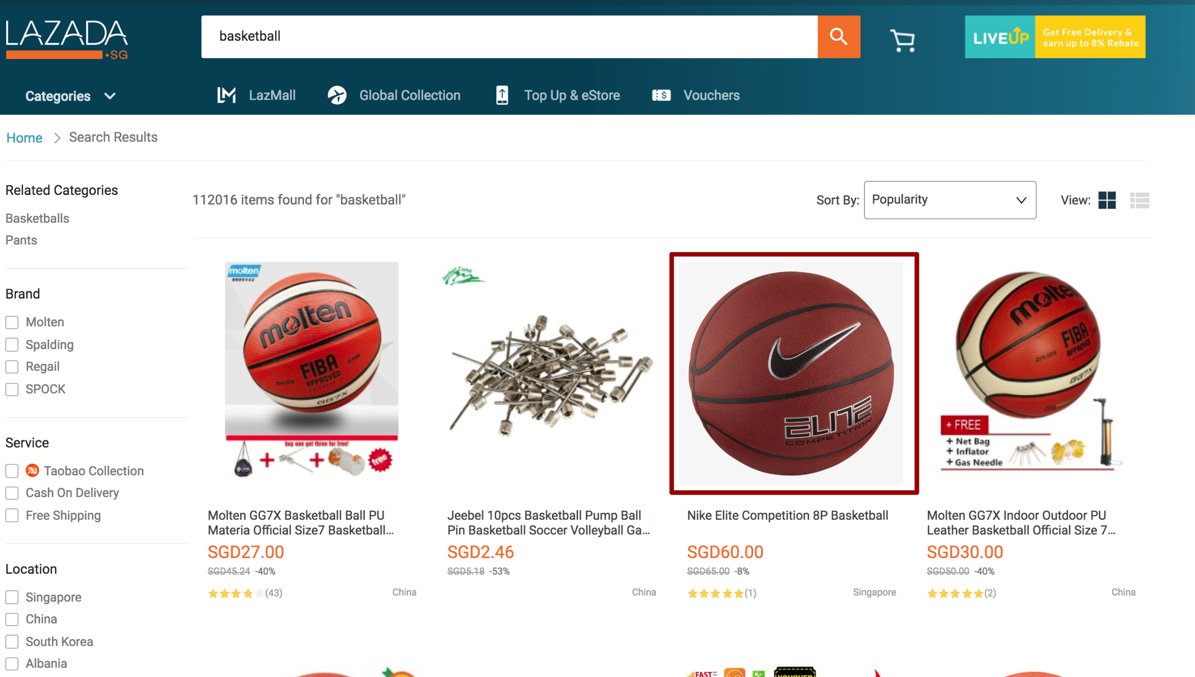 Product Image in Lazada Search Results View