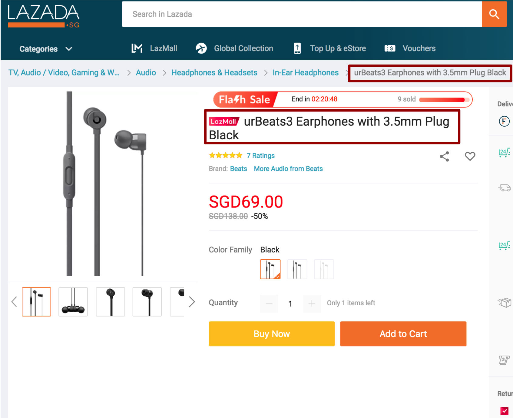 Product Title in Lazada Product Detail Page