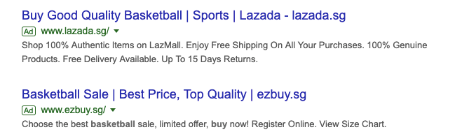 example search ad lazada seller adwords