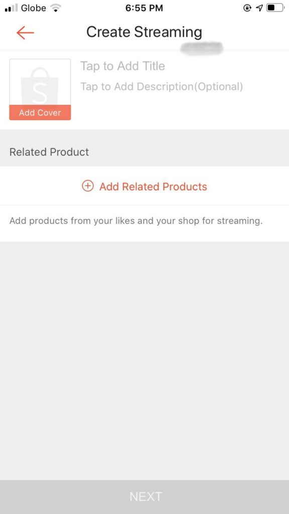 Shopee Live Stream: creating live streaming